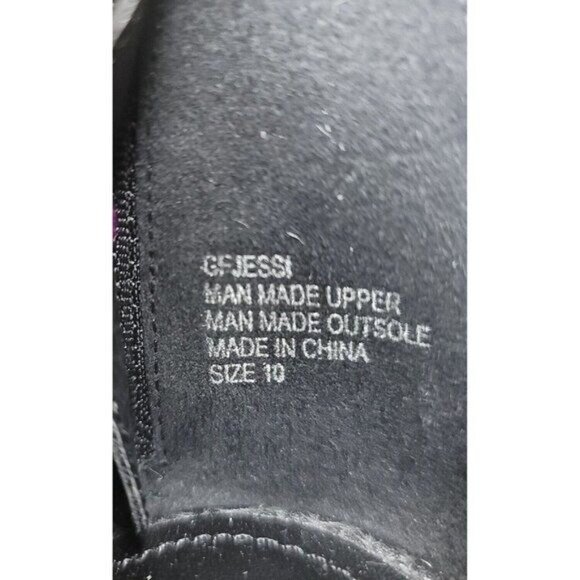 Guess Womens Black Espadrille-Style Wedge Sandals Raffia Sole Gold Logo Sz 10M - Picture 10 of 13